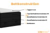Grafiek van de bedconstructie: topper, pocketveringmatras en bedbak.