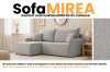 Stilvolles graues Sofa MIREA mit SORELLA-Stoffbezug in modernem Wohnambiente.