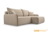 Modernes Ecksofa in Beige, stilvolle Wohnlandschaft mit Ottomane.