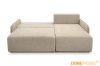 Beiges Schlafsofa im ausgeklappten Zustand als Gästebett.