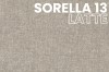 Stoffmuster Sorella 13 Latte mit grober Webstruktur für Sofas.
