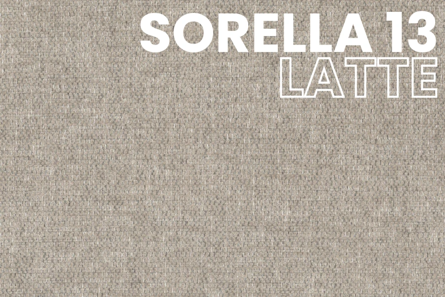 Stoffmuster Sorella 13 Latte mit grober Webstruktur für Sofas.