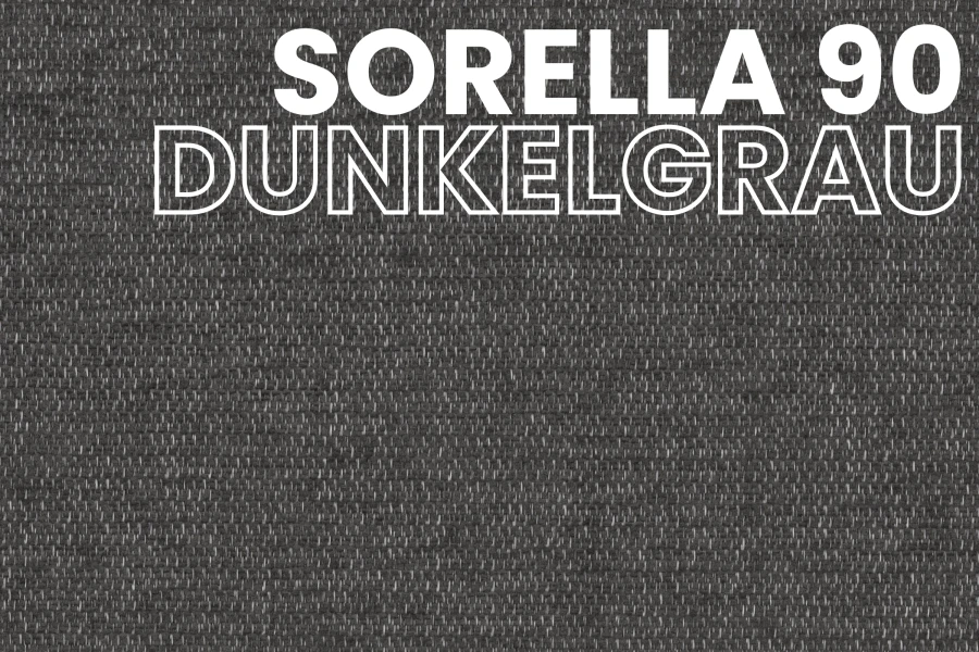 Stoffmuster Sorella 90 Dunkelgrau: Detailansicht der robusten Webstruktur.