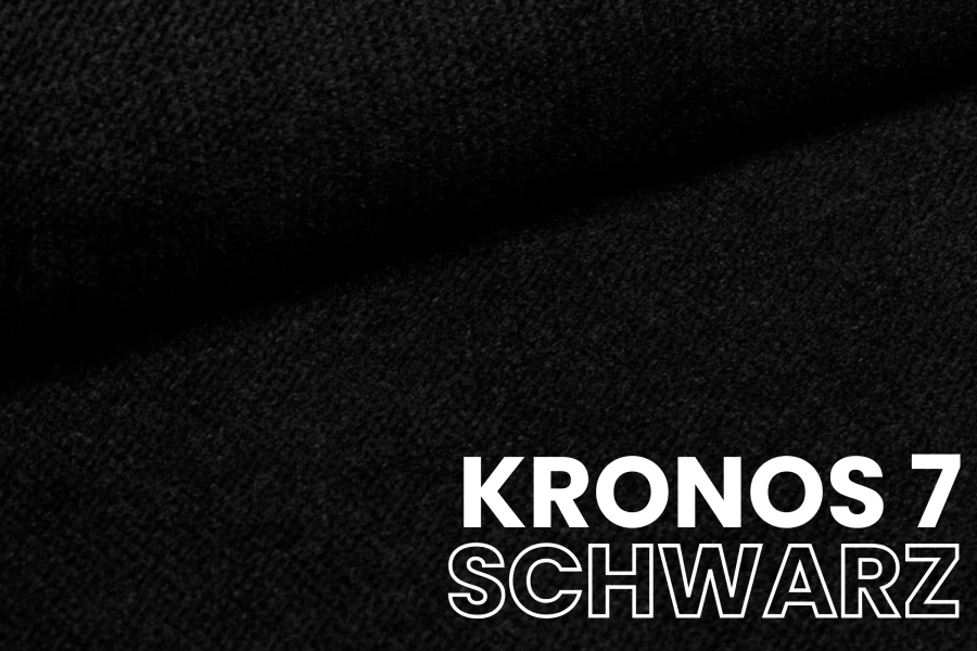 Kronos 7 Stoffmuster in Schwarz - Nahaufnahme der weichen Textur