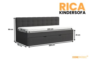 RICA Kindersofa Boxspringbett Ausziehbett Deine Moebel 24