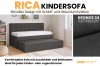 Rica Kindersofa in Anthrazit mit Ausziehbett und Bettkasten für das Jugendzimmer.