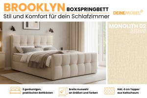 BROOKLYN Boxspringbett in Velours Boxbett Deine Möbel