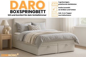 DARO Boxspringbett mit Bettkasten und einer durchgehenden MatratzeDeine Möbel
