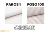 Stoffproben Paros 1 und Poso 100 in Creme für das Boxspringbett DARO.