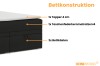 Bedconstructie van het DARO boxspringbed: topper, H4 pocketveringmatras en geïntegreerde bedbakken.