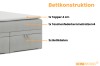 Opbouw van de DARO boxspring: topper, H4-pocketveringmatras en praktische opbergruimtes.