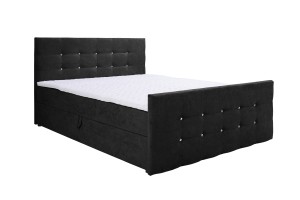 CARMEN 140x200 Stoff Cosmic 100 Schwarz Boxspringbett mit Bettkasten Deine Möbel