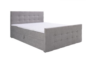 CARMEN 140x200 Stoff Cosmic 160 Hellgrau Boxspringbett mit Bettkasten Deine Möbel