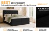 Advantages of the Best boxspring bed in black with Kronos 07 fabric pattern.