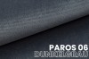 Detailaanzicht stofstaal van de bekleding Paros 06 donkergrijs voor moderne boxspringbedden.