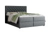 Elegant donkergrijs boxspringbed met gecapitonneerd hoofdbord en kristallen