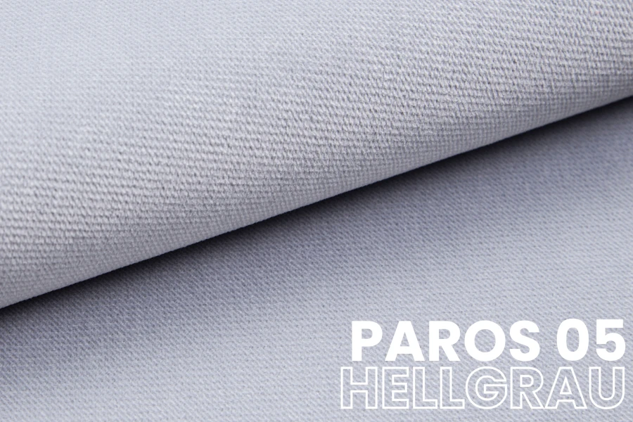 Detailopname weefstof Paros 05 in lichtgrijs voor stijlvolle boxspringbed-bekledingen.