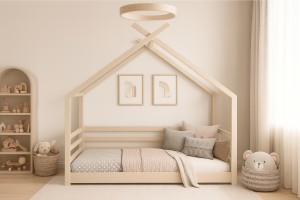 MOON 90x200 Cashmere Bodenbett Hausbett Einzelbett Deine Möbel