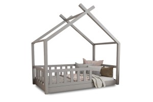 STAR PLUS 90x200 Grau Bodenbett Hausbett Einzelbett Deine Möbel