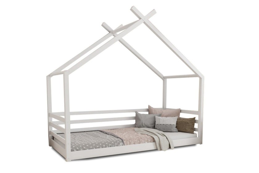 MOON 140x200 Weiß Bodenbett Hausbett Einzelbett Deine Möbel