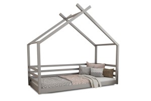 MOON 90x200 Grau Bodenbett Hausbett Einzelbett Deine Möbel