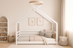 MOON 90x200 Weiß Bodenbett Hausbett Einzelbett Deine Möbel