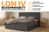 Boxspringbed Lon IV highlights: bedkast, koudschuim-topper en grote kleurkeuze.