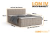 Maße Boxspringbett LON IV: Übersicht der verschiedenen Größen und Liegeflächen von 140 bis 200 cm.