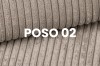 Strukturansicht Cord-Stoff Poso 02: Detailaufnahme der weichen Rippenstruktur in modernem Design.