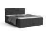 Modernes Boxspringbett in Anthrazit mit strukturiertem Cord-Bezug.