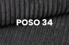 Nahaufnahme des Cord-Stoffs Poso 34 in Dunkelgrau für Möbel.