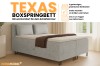 Product highlights of the Texas boxspring bed: storage space, topper and colour selection at a glance.