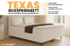 Texas Boxspringbett Infografik mit Details zu Bettkästen, Topper und Farbauswahl von DeinMöbel24.