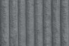 Detailansicht der grauen Cord-Stoffstruktur des Boxspringbettes mit weicher Rippen-Textur.