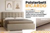 Polsterbett RICARDO in Beige mit gestepptem Kopfteil im modernen Schlafzimmer-Ambiente.