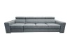 Modernes Sofa ELMO in Hellblau mit verstellbaren Kopfstützen auf weißem Hintergrund.