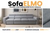 Werbebild für Sofa ELMO: Fokus auf Komfort und Funktionalität mit Stofftextur.
