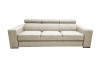 Elegantes 3-Sitzer Sofa in Beige mit verstellbaren Kopfstützen.
