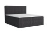 Boxspringbett in Anthrazit mit hochwertigem Cord-Stoff und gepolstertem Kopfteil.