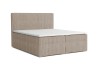 Modernes Boxspringbett in Beige mit stilvollem Cord-Bezug und Kopfteil.