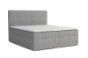 Elegantes Boxspringbett in Grau mit Cord-Stoff und gepolstertem Kopfteil.