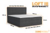 Abmessungen und Maße des Boxspringbettes Loft III im Überblick.