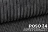 Detailansicht Cord-Stoff POSO 34 in Anthrazit für Polsterbetten.