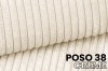 Detailansicht des hellen Cord-Stoffs Poso 38 Creme mit weicher Rippenstruktur für Polstermöbel.
