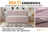 Productoverzicht Mati kindersofa in roze met staalmonsters Kronos 27 en Poso 27.