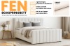 Details zum Boxspringbett Fen: inklusive Bettkästen, Topper und Stoffmuster Paros 1 Creme.