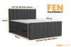 Maße des Boxspringbetts FEN in Anthrazit: Höhe 120 cm, Tiefe 215 cm, verschiedene Breiten verfügbar.