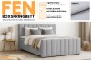 Produktdetails zum Boxspringbett FEN: Hellgrauer Stoff Paros 5, inkl. Bettkästen und Topper.