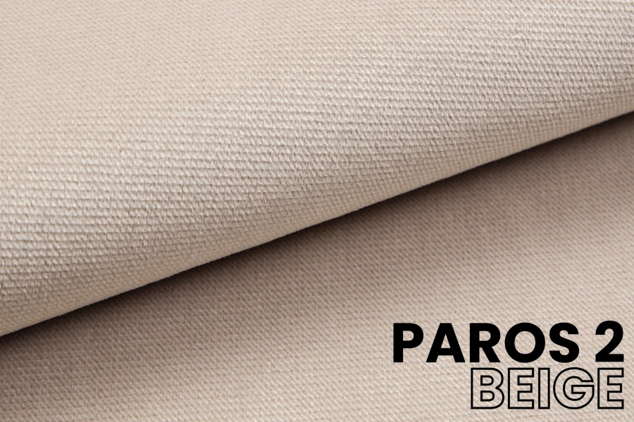 Stoffmuster Paros 2 Beige: Detailansicht der hochwertigen Textur für Polstermöbel.