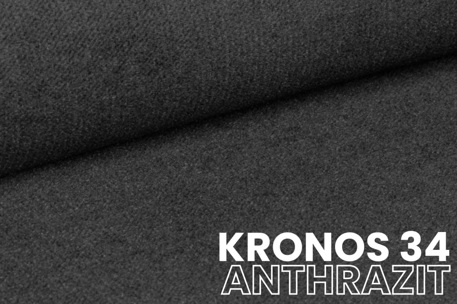 Stoffmuster Kronos 34 Anthrazit: Hochwertiger Bezugsstoff für Polstermöbel.